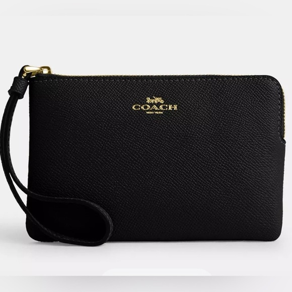 NEW!! COACH Corner Zip Wristlet – Black/Gold - Picture 4 of 5